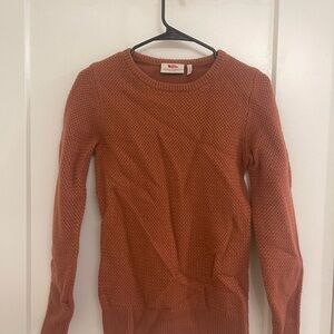 Fjallraven Wool Women's Rust Peach Sweater XS Minimalist Winter Luxury